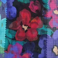 Chiffon CrinkleMetallic YarnCut-out Digital Print