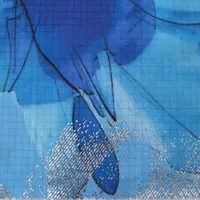 Chiffon Bead Digital Print Silver Foil